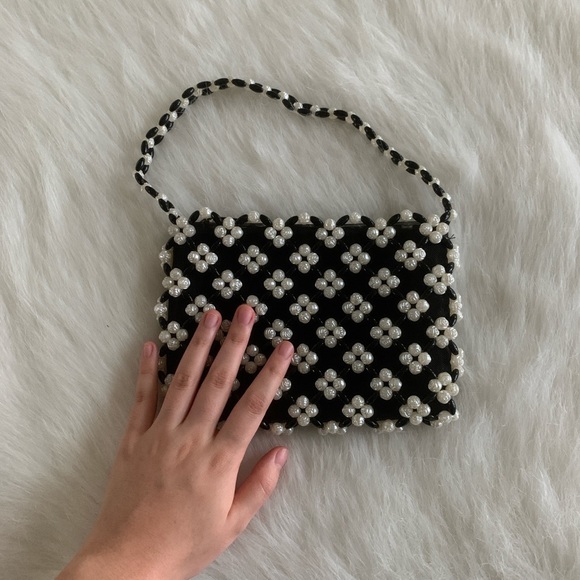 SOLD!!! Pearl Black and White Mini Bag Purse - Picture 4 of 4